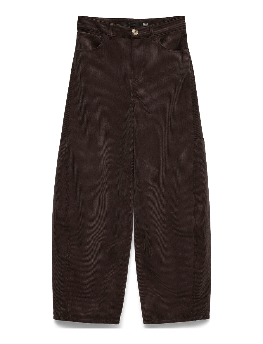 Vero Moda - VMKAITLIN HW WIDE CORD BARREL PANT - chocolate torte - 1