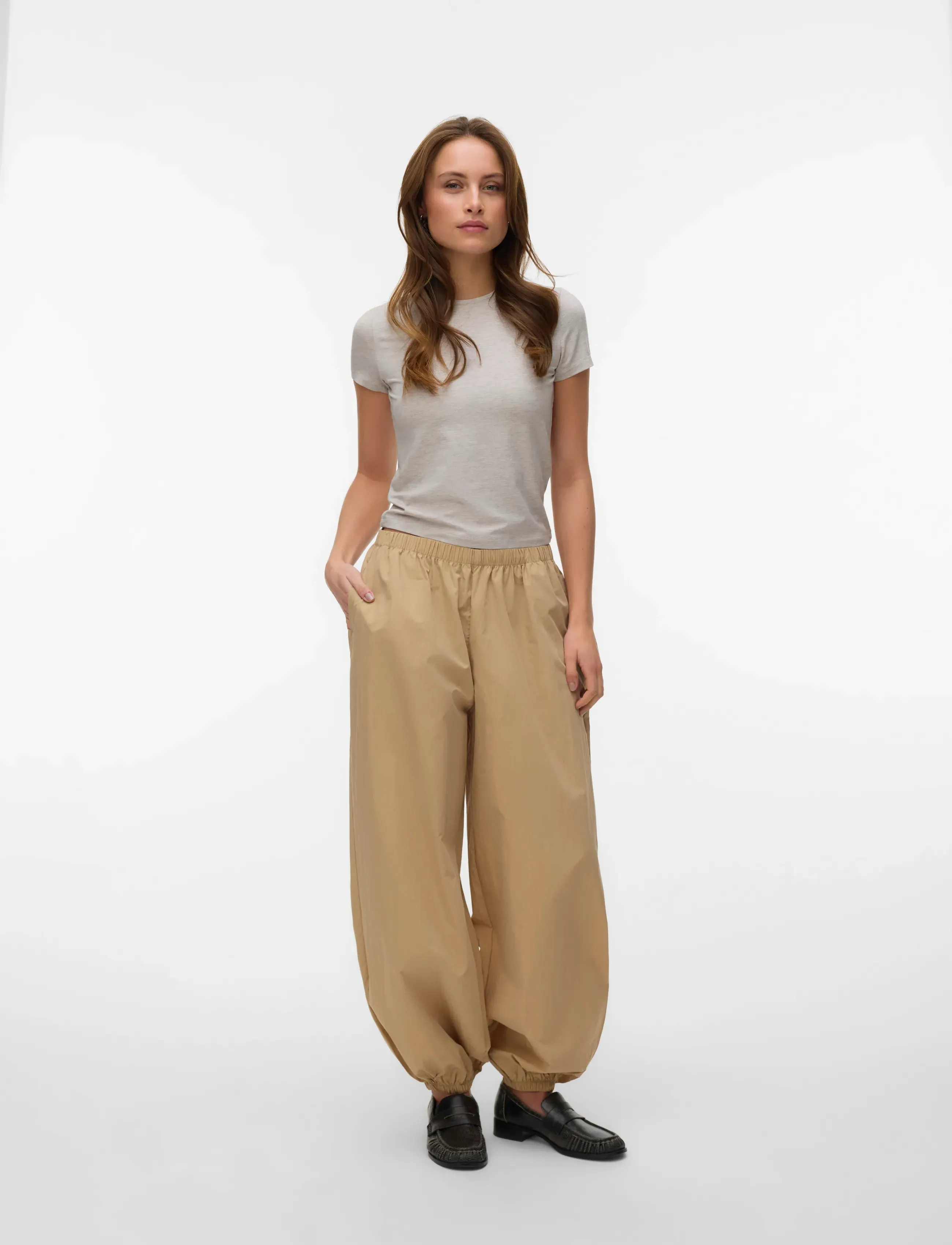 Vero Moda Vmjose Mw Balloon Pants, Kvinder, Ballonbukser, Beige, Str: S x 30