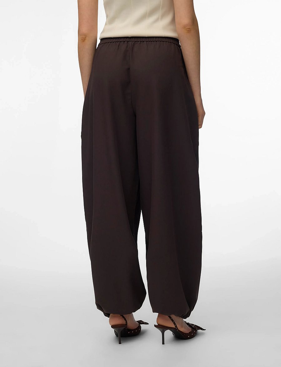 Vero Moda - VMLEIA MW HAREM PANTS - vida byxor - mulch - 2