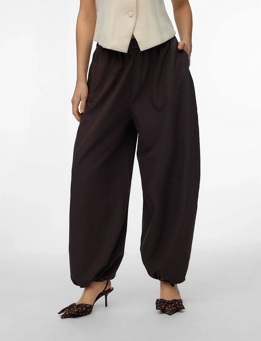 Vero Moda - VMLEIA MW HAREM PANTS - vida byxor - mulch - 3