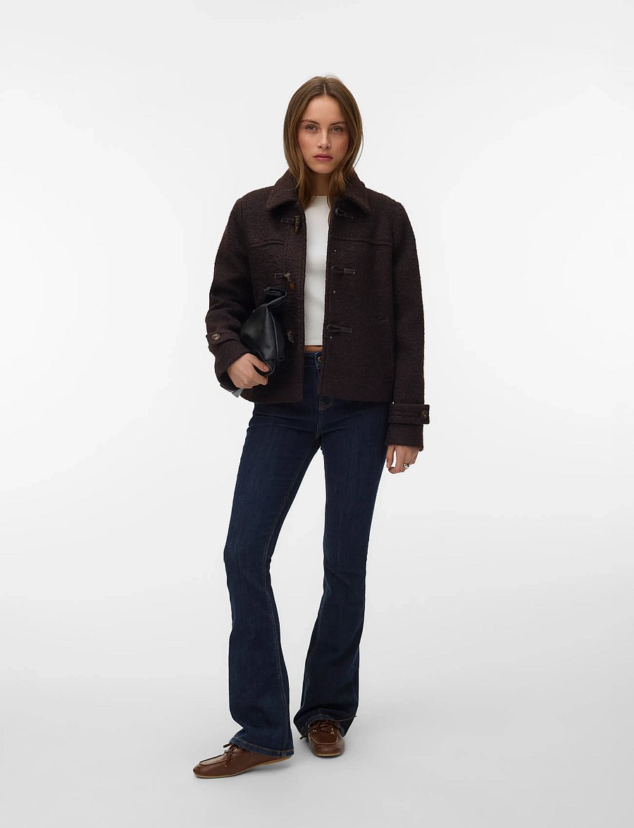 Vero Moda - VMELITEBUCKLE SHORT JACKET - steppjacken - chocolate torte - 0