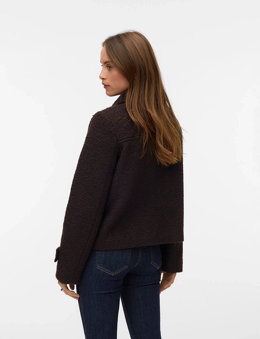 Vero Moda - VMELITEBUCKLE SHORT JACKET - steppjacken - chocolate torte - 2