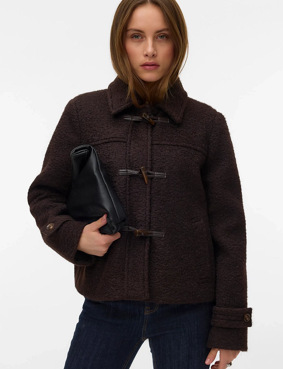 Vero Moda - VMELITEBUCKLE SHORT JACKET - steppjacken - chocolate torte - 3