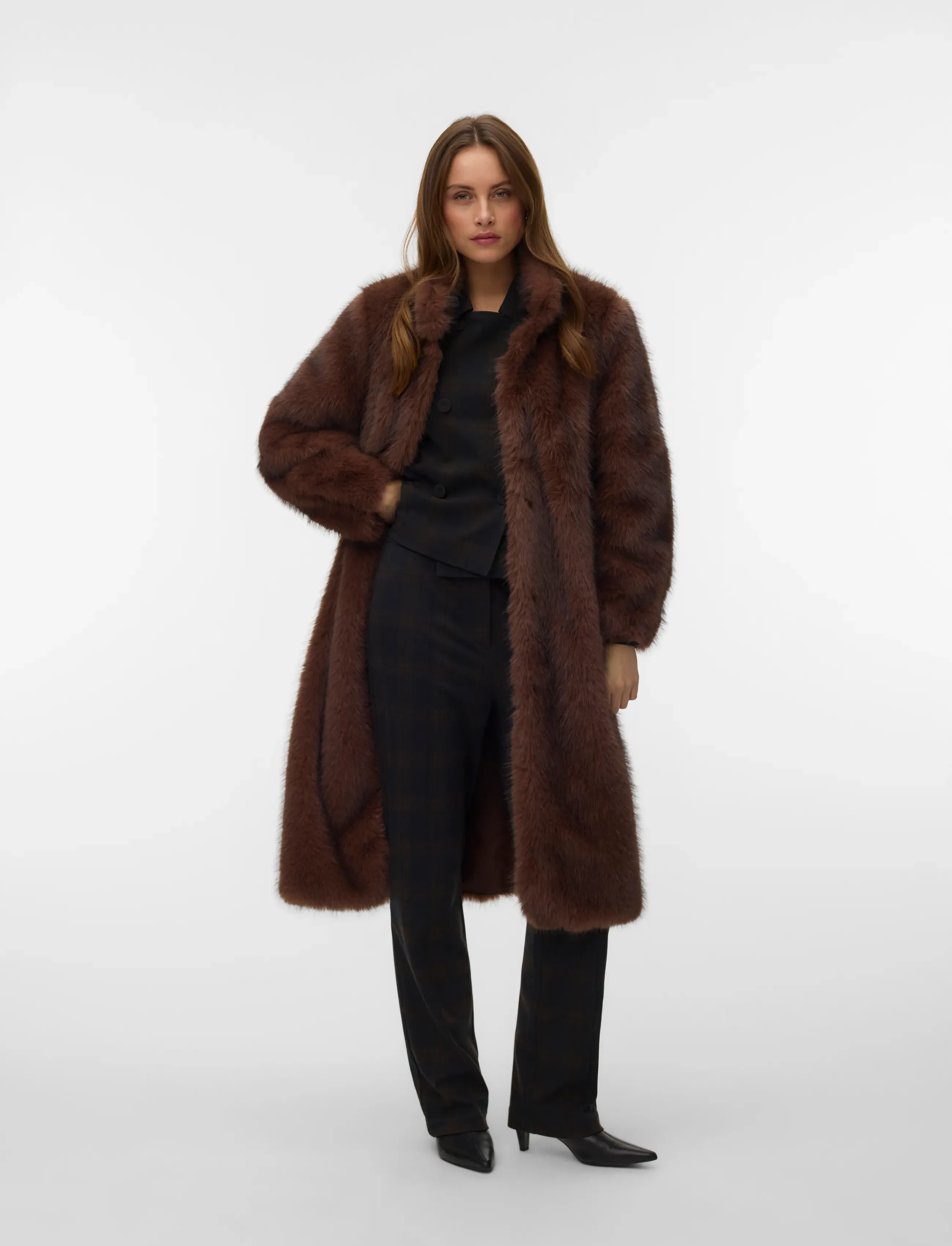 Vero Moda VMGLORIACILLE LONG COAT - Coats - COCOA BROWN / brown