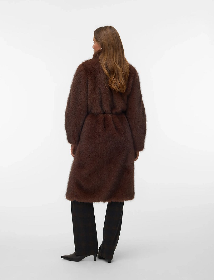 Vero Moda - VMGLORIACILLE LONG COAT - faux fur - cocoa brown - 2