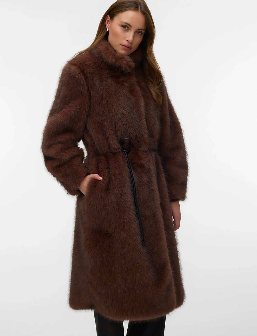 Vero Moda - VMGLORIACILLE LONG COAT - faux fur - cocoa brown - 3