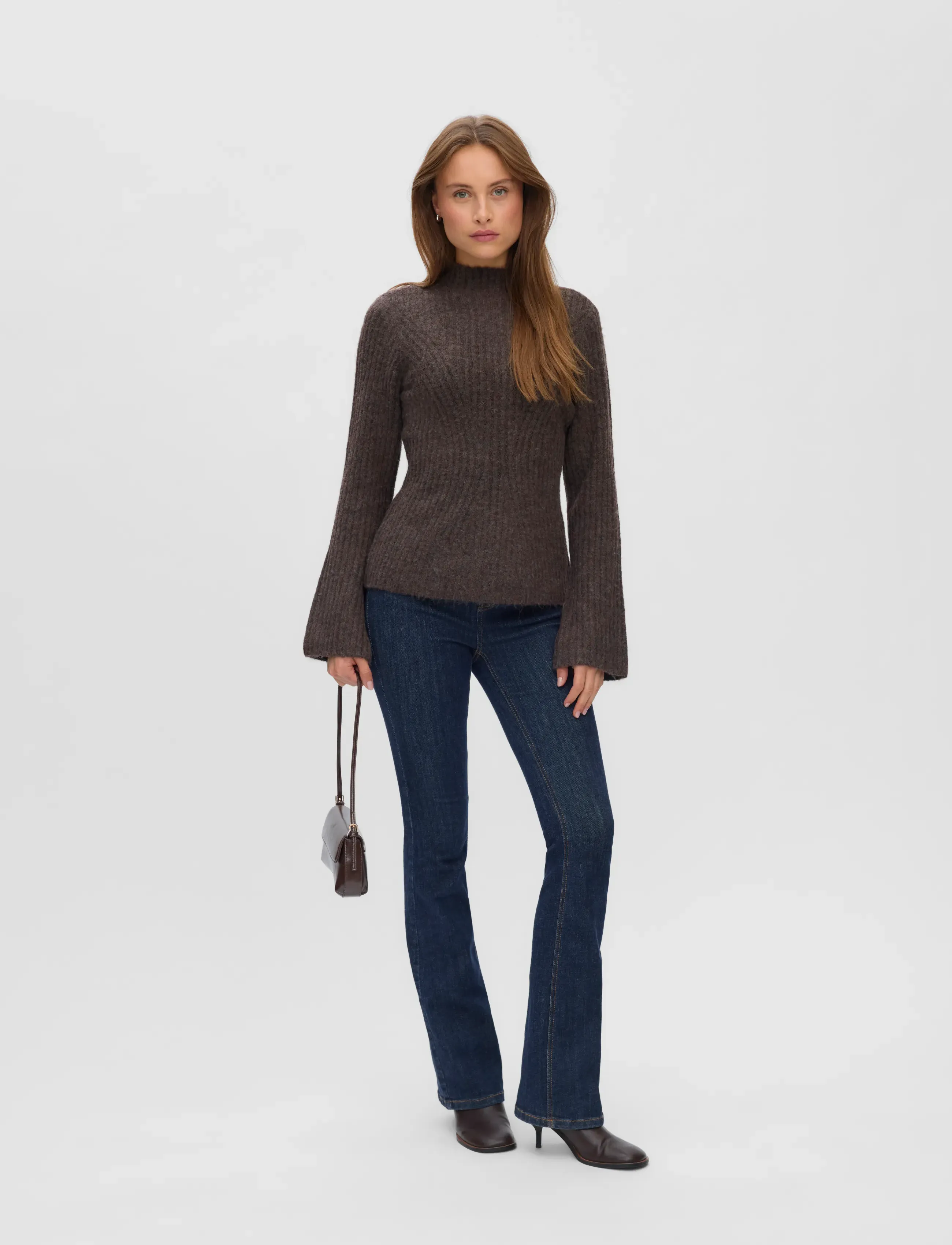 Awlina Ls High Neck Knit Pullover