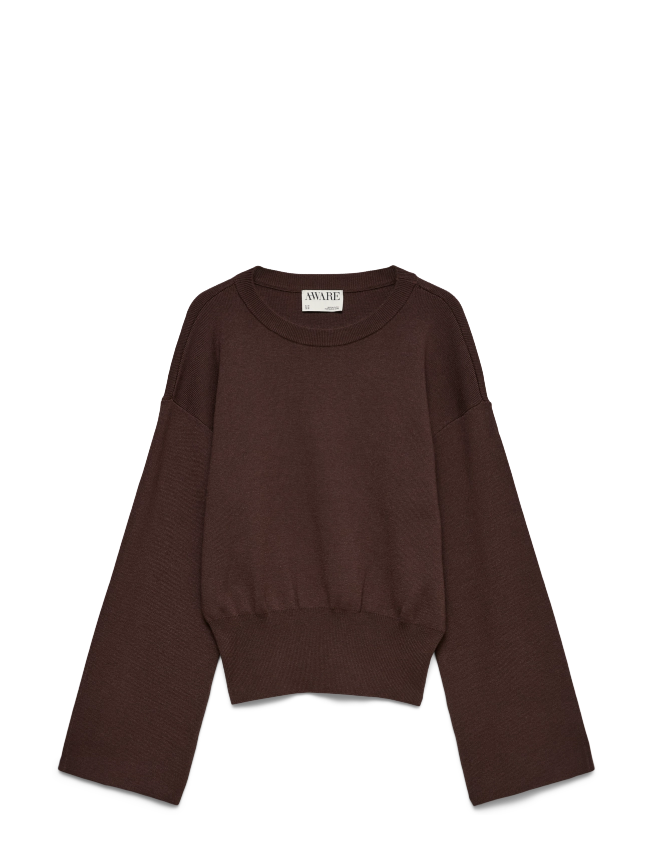 Vero Moda AWHANNA LS CREW NECK KNIT PULLOVER NOOS - Tøj - CHOCOLATE TORTE / brown