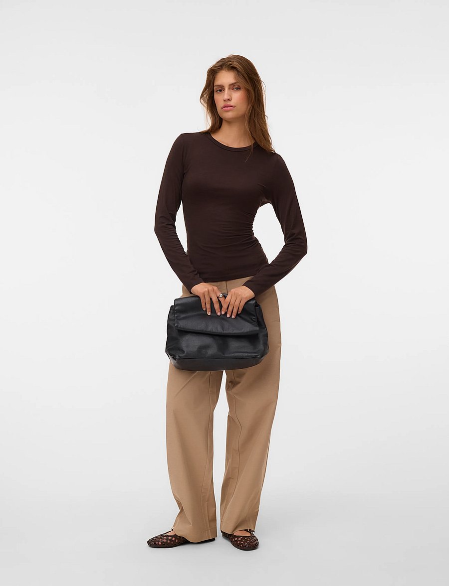 Vero Moda - VMADA LS TOP JRS NOOS - langärmlige tops - chocolate torte - 0