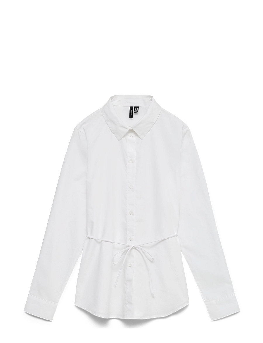 Vero Moda - VMELINA LS TIE SHIRT WVN - pikkade varrukatega särgid - bright white - 0