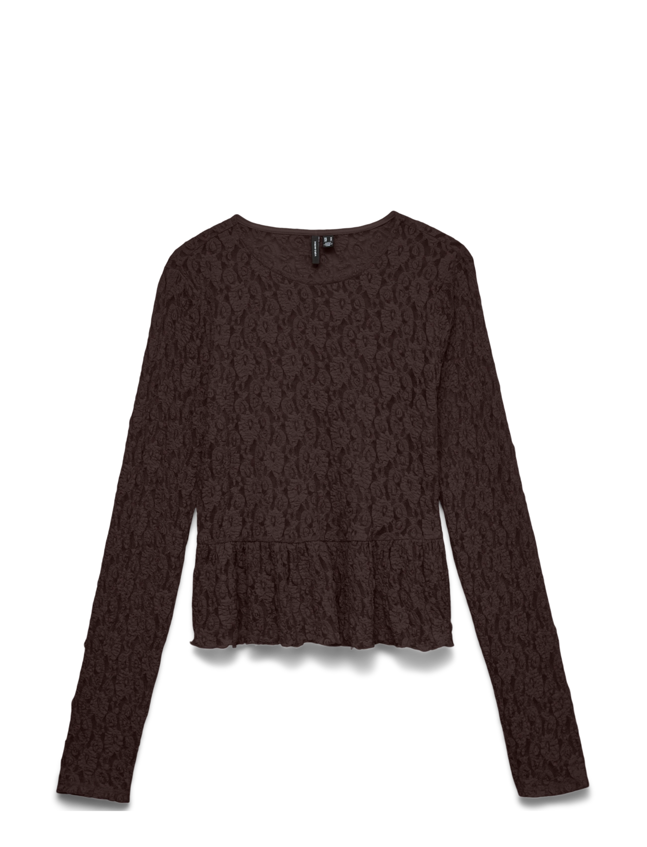VERO MODA Vmflora Ls Peplum Oberteil Jrs Braun - XL - Damen