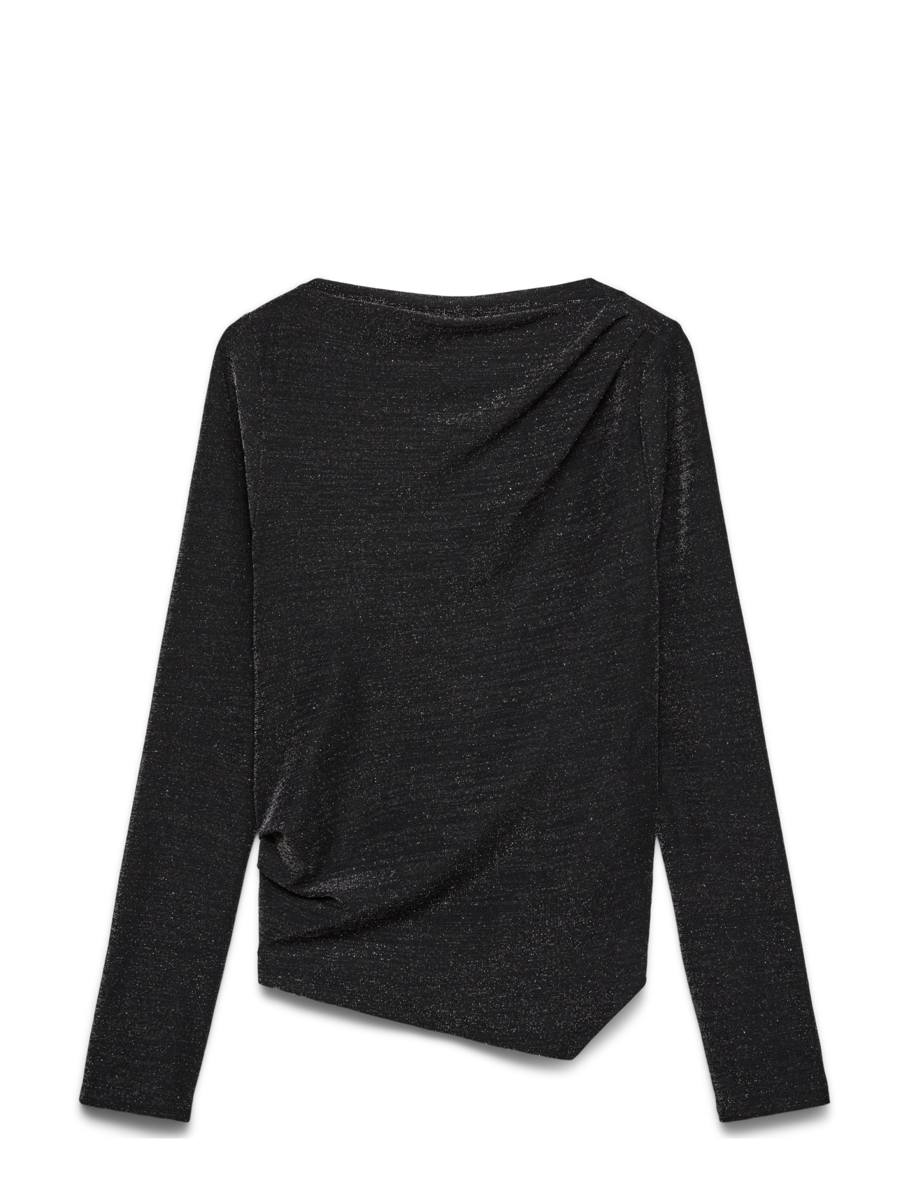 Vero Moda VMMILLE LS BOATNECK LX SHORT TOP NOOS - Pikkade varrukatega pluusid - BLACK / black