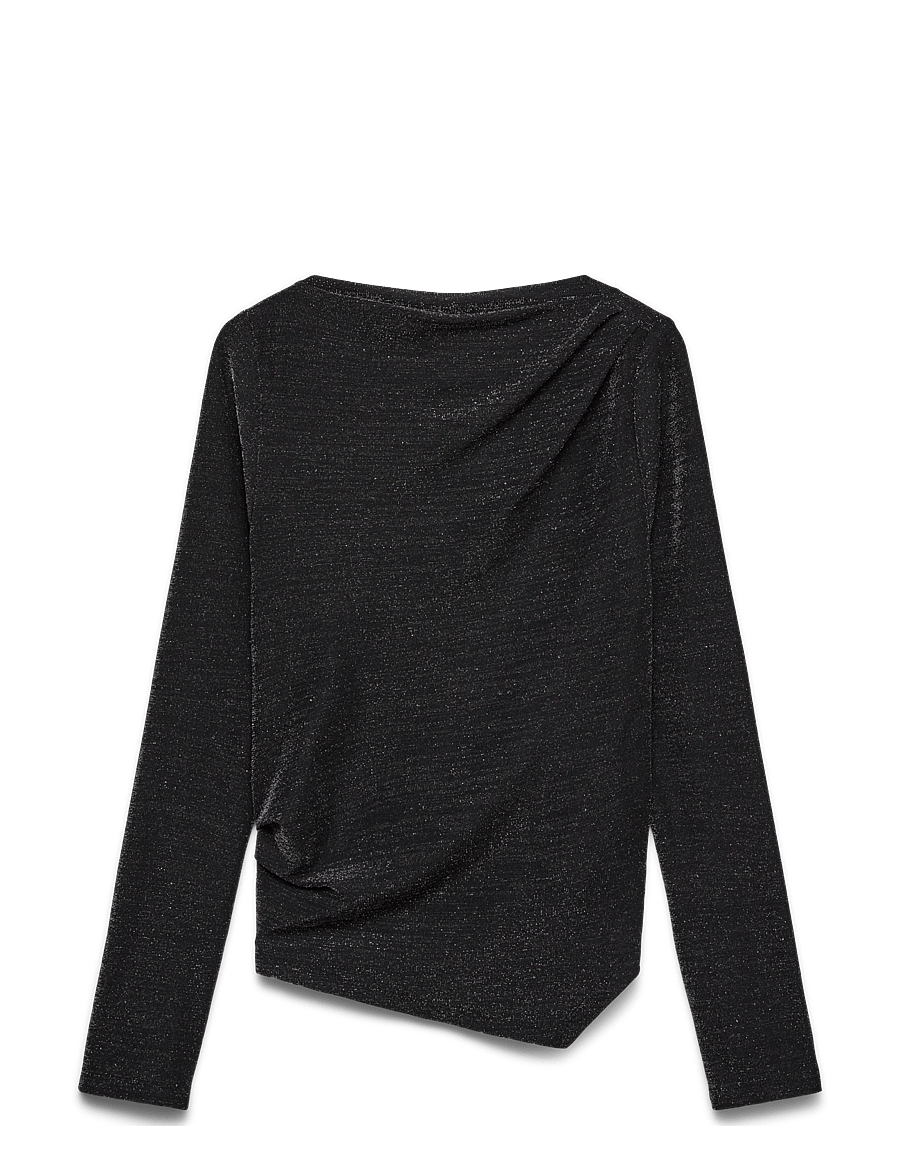 Vero Moda - VMMILLE LS BOATNECK LX SHORT TOP NOOS - black - 0