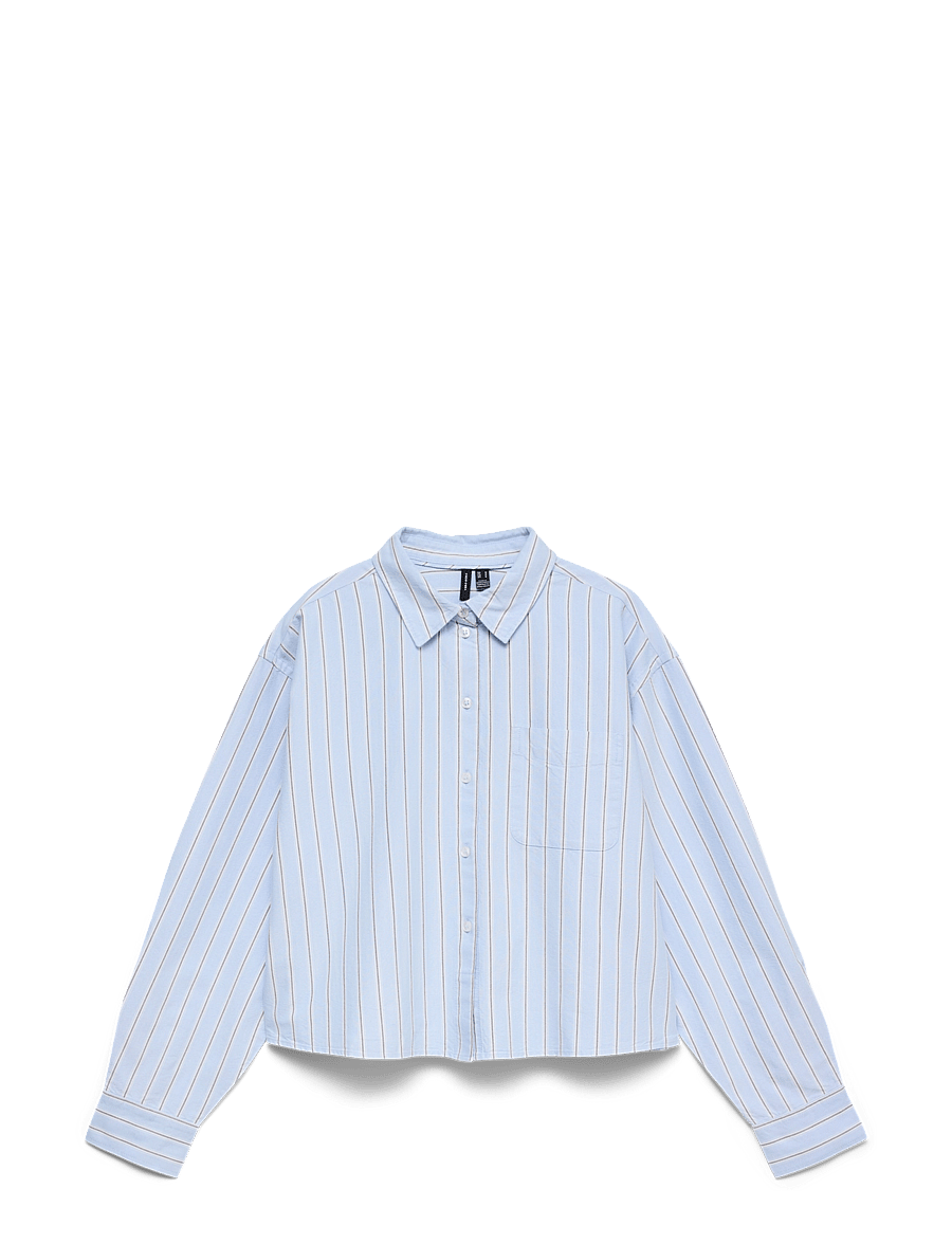 Vero Moda - VMARIA LS SHORT BOXY SHIRT WVN NOOS - langærmede skjorter - ice melt - 0