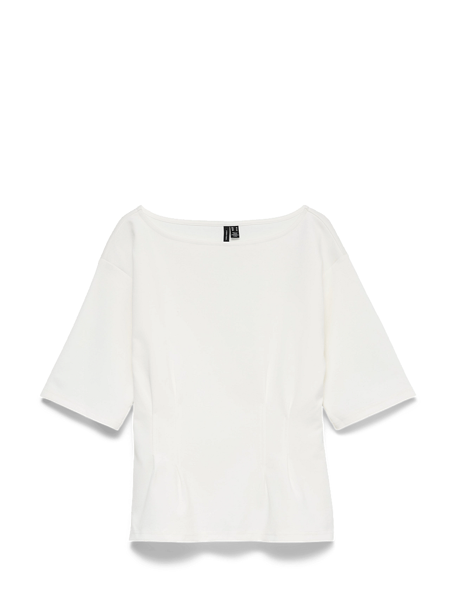 Vero Moda - VMBJORK SS BOATNECK TOP JRS - snow white - 1