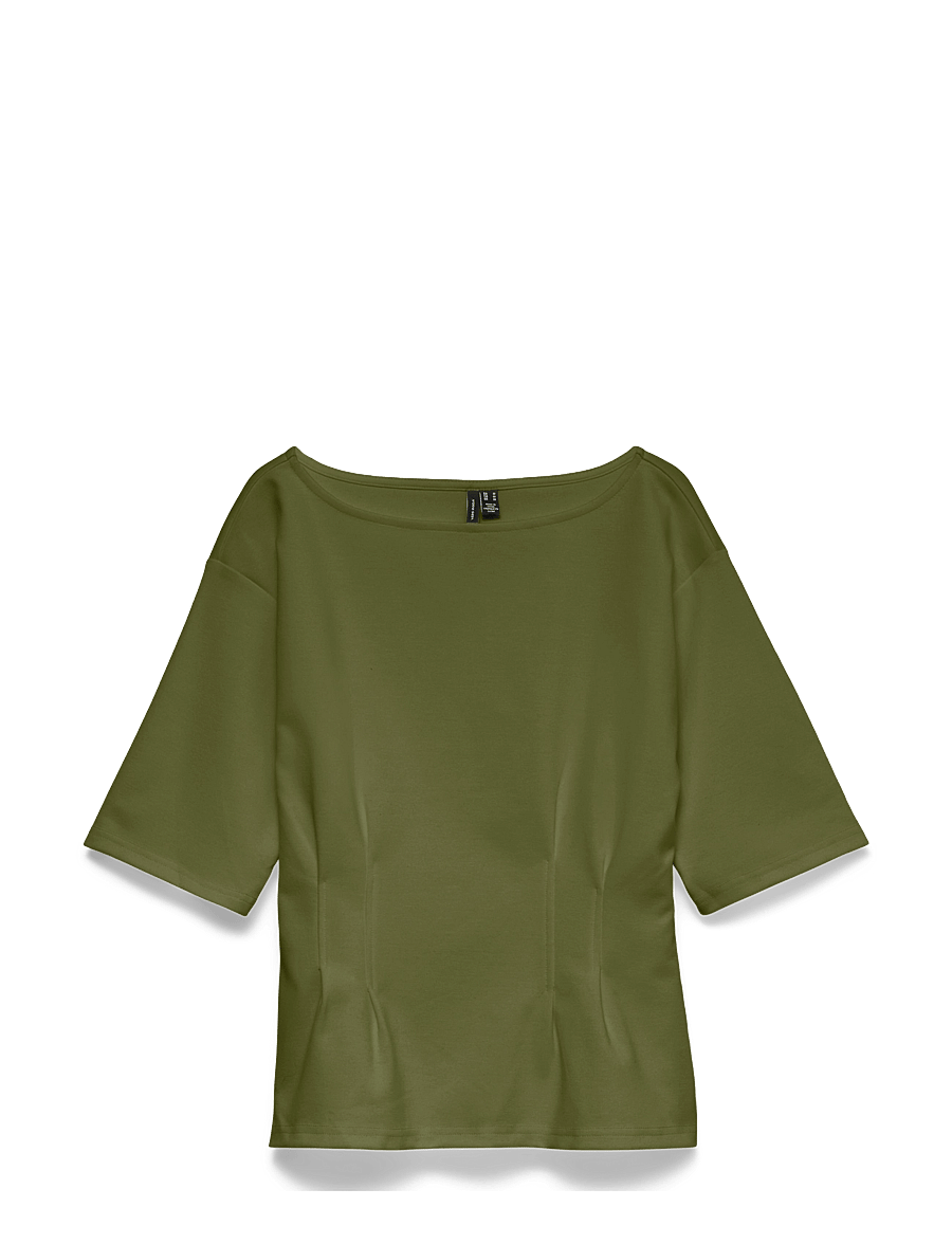Vero Moda - VMBJORK SS BOATNECK TOP JRS - sphagnum - 0
