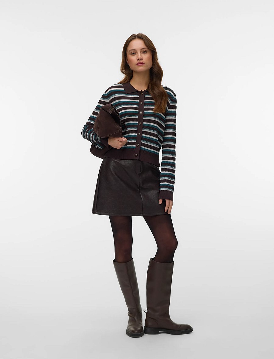 Vero Moda - VMBRIDGET HW SHORT SKIRT JRS - kurze röcke - chocolate torte - 0