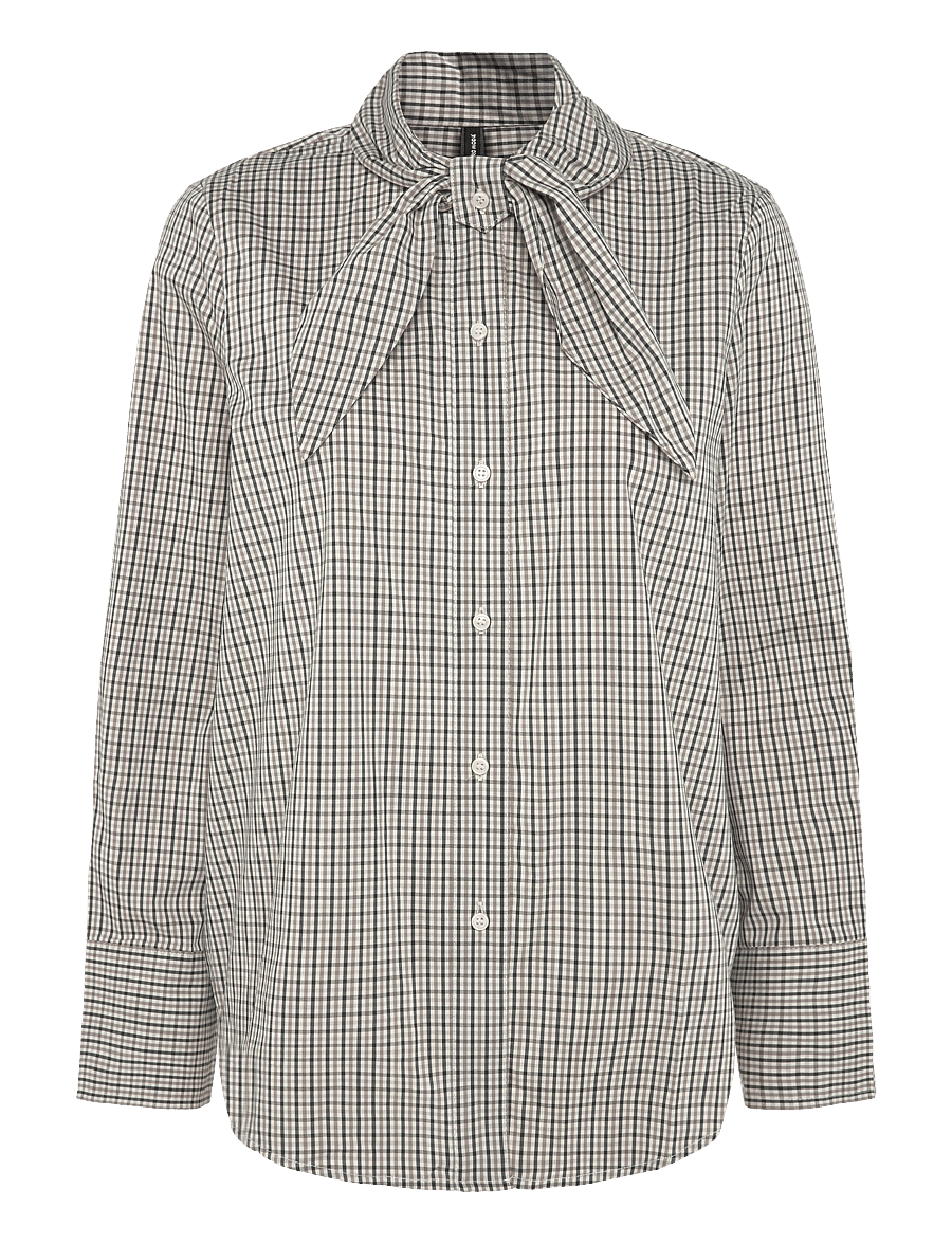 Vero Moda - VMSYNNE LS NECK SCARF SHIRT WVN NOOS - oatmeal - 1