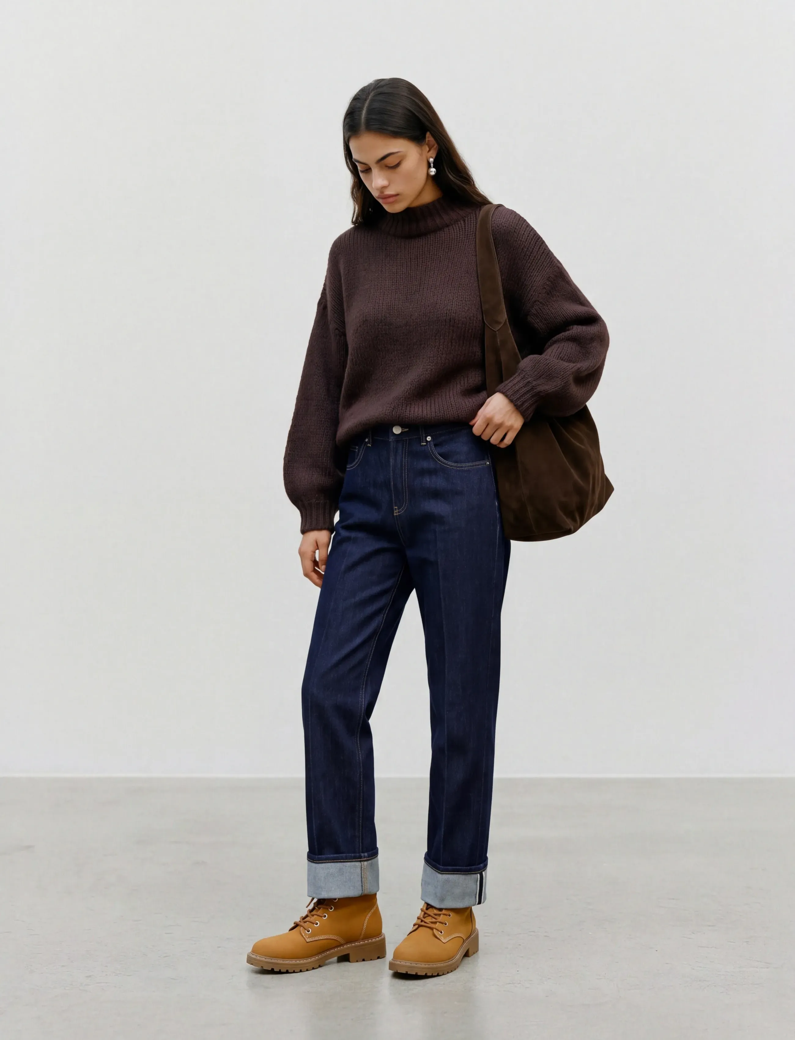 Vero Moda - VMMAYBE LS HIGH NECK PULLOVER NOOS - sügisesed riided - chocolate torte - 0