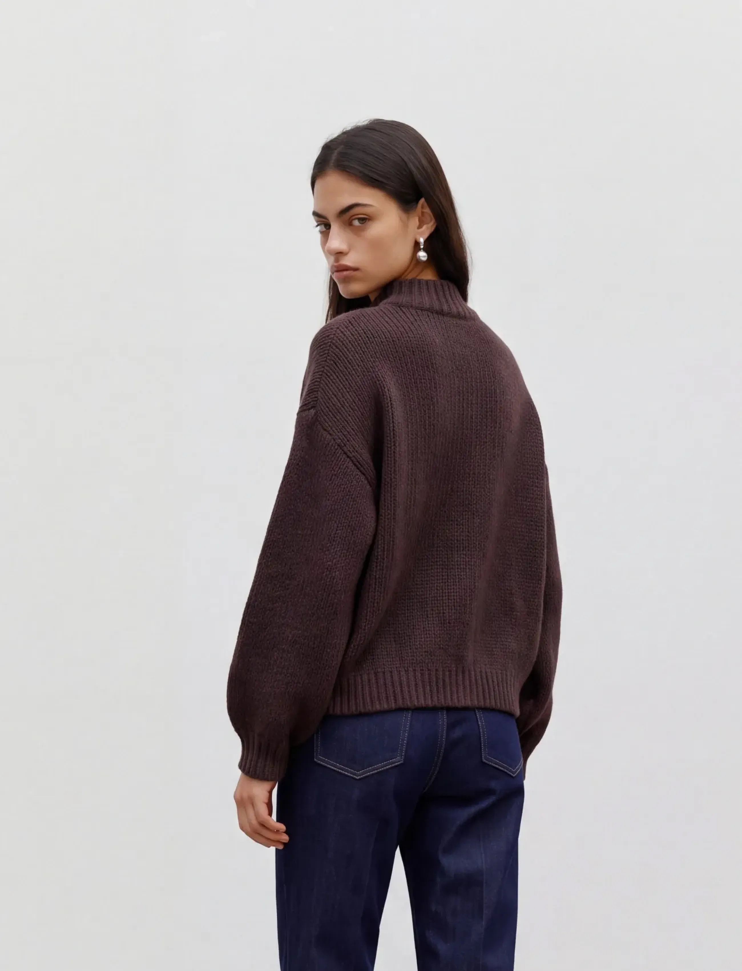 Vero Moda - VMMAYBE LS HIGH NECK PULLOVER NOOS - sügisesed riided - chocolate torte - 2