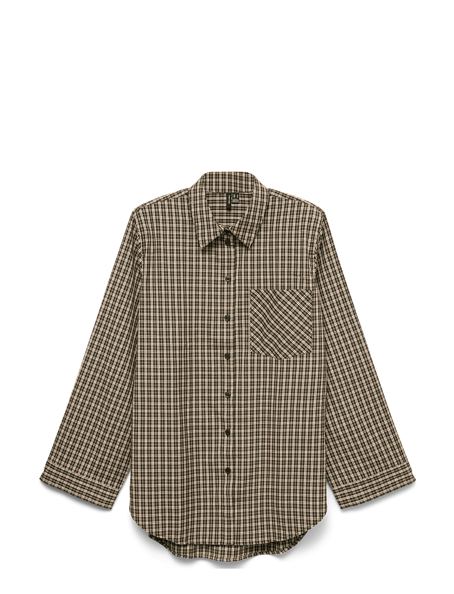 Vero Moda - VMKARA LS LOOSE CHECK SHIRT WVN - overshirts - forest night - 1