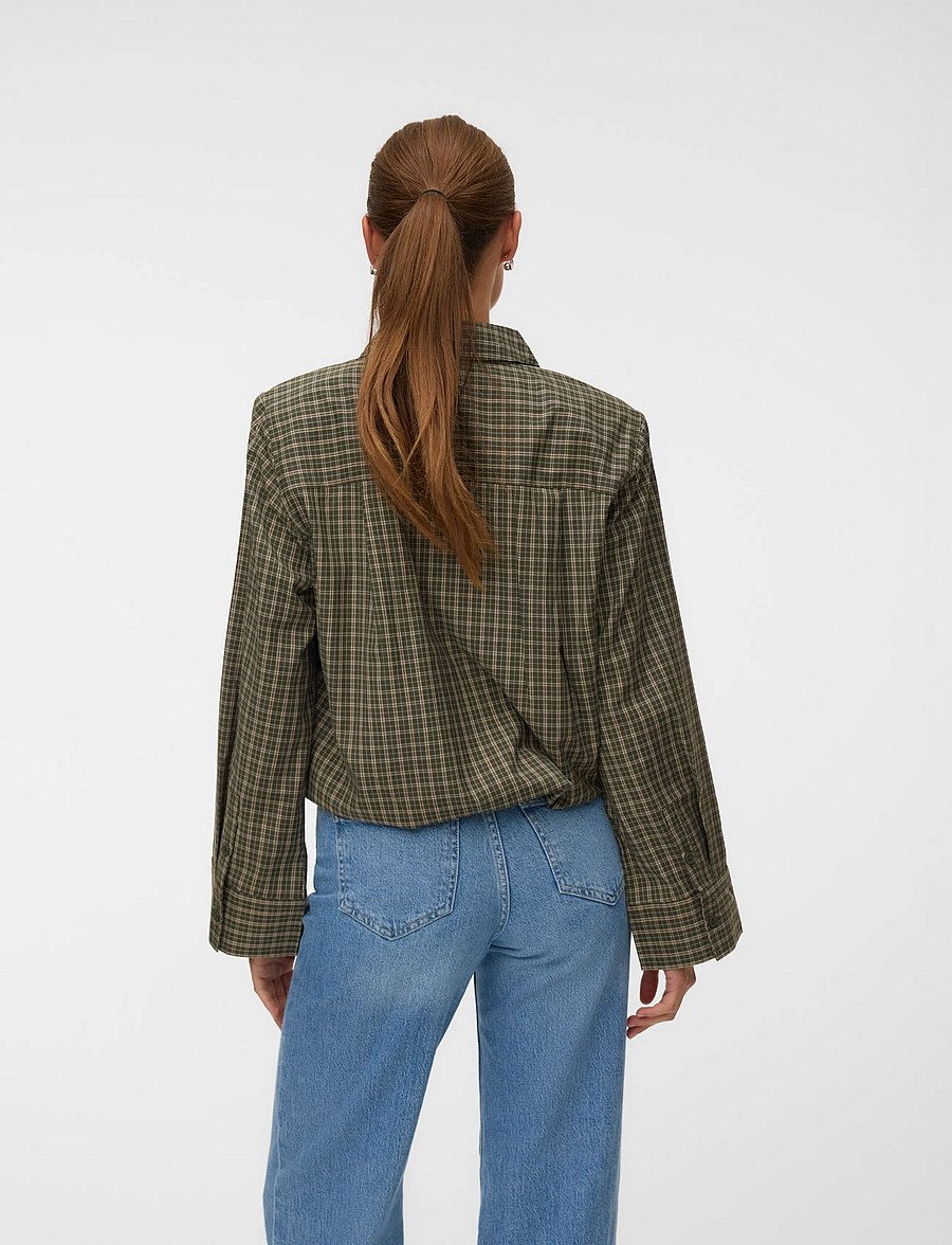 Vero Moda - VMKARA LS LOOSE CHECK SHIRT WVN - overshirts - forest night - 2