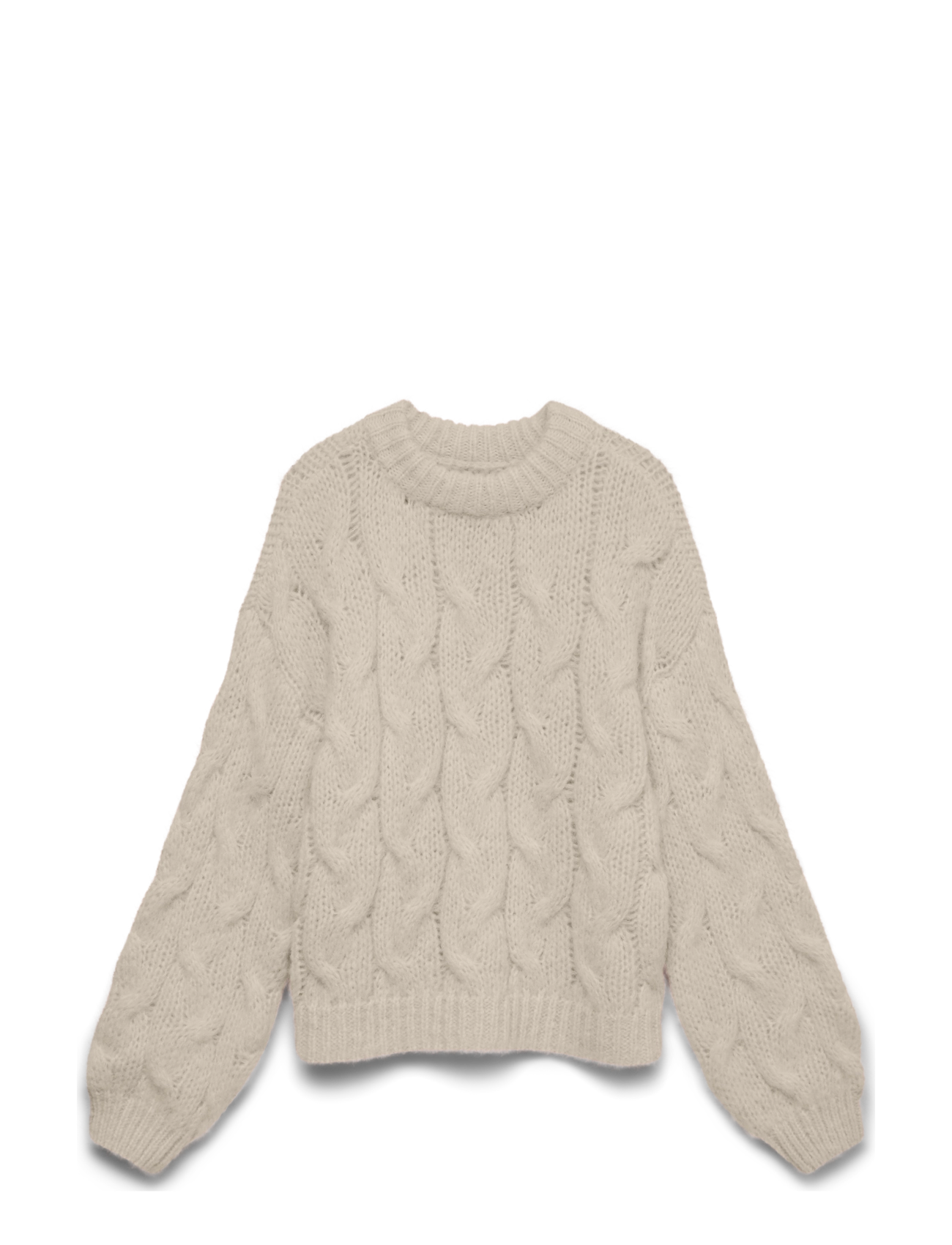 Vero Moda VMMAYBE LS HIGH NECK CABLE PULLOVER NOOS - Vero Moda - OATMEAL / cream