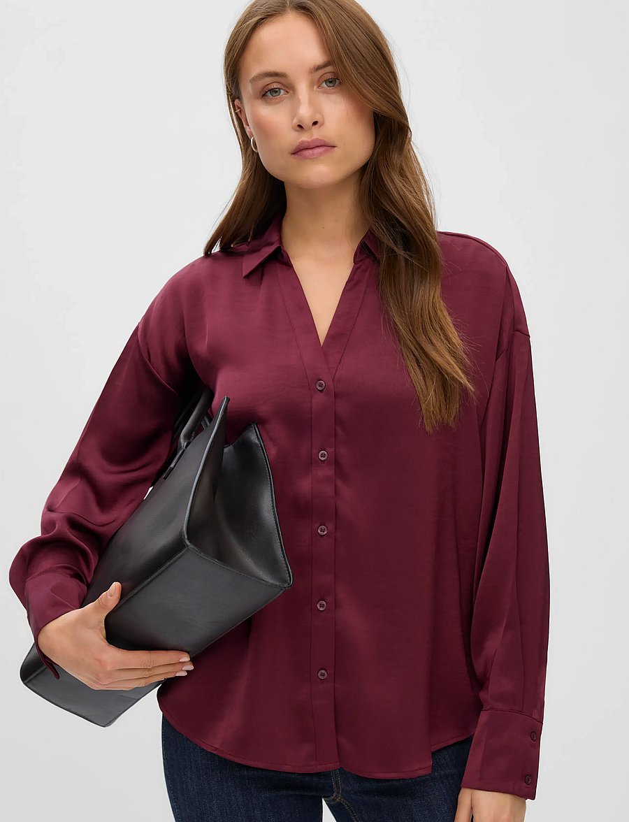 Vero Moda - VMMIRO LS SHIRT WVN NOOS - långärmade skjortor - windsor wine - 3