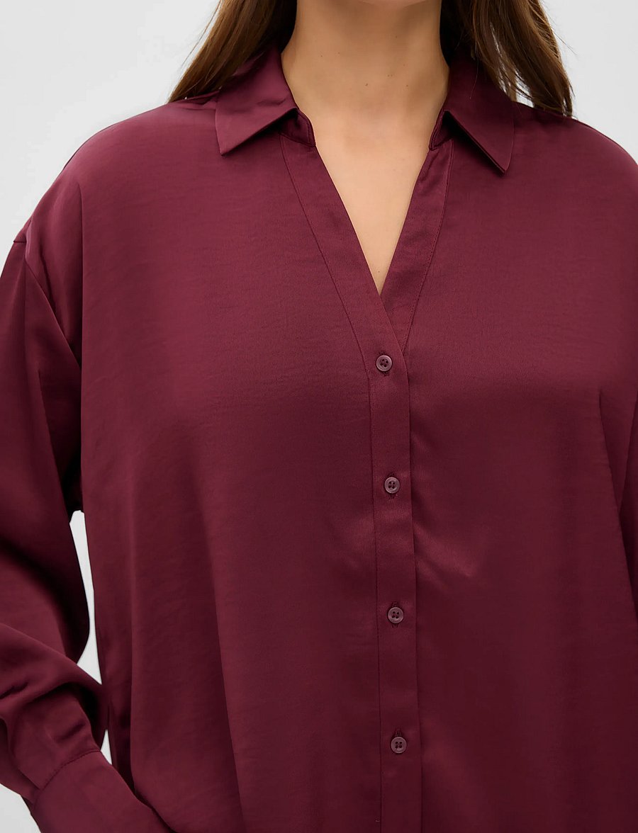 Vero Moda - VMMIRO LS SHIRT WVN NOOS - långärmade skjortor - windsor wine - 4