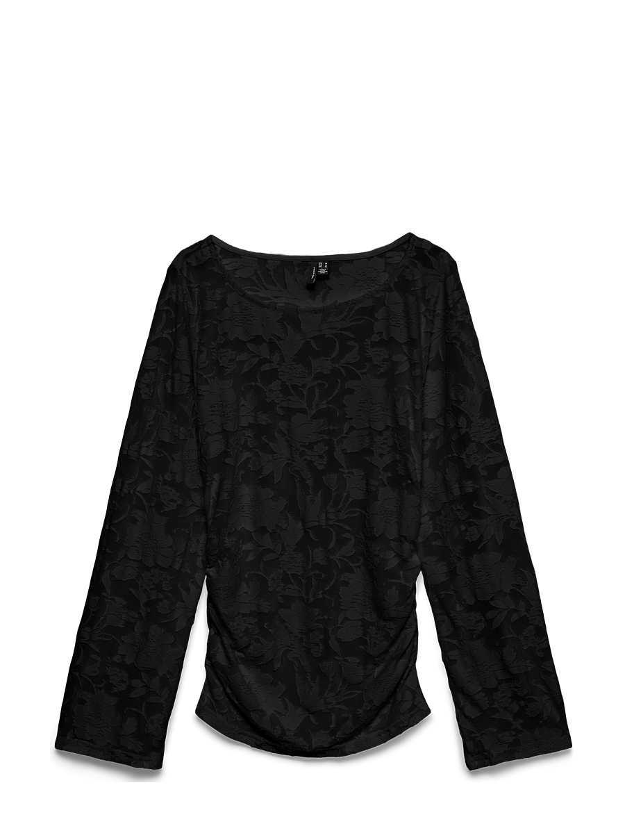 Vero Moda - VMLAYLA LS GATHERING TOP JRS NOOS - langärmlige tops - black - 0