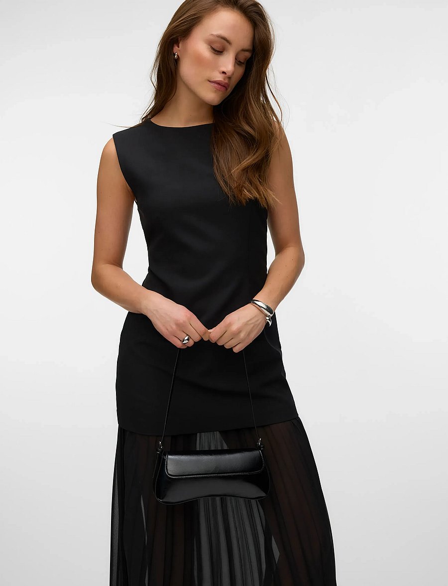 Vero Moda - VMFIVA SL LONG PLEATED DRESS - maxikleider - black - 4