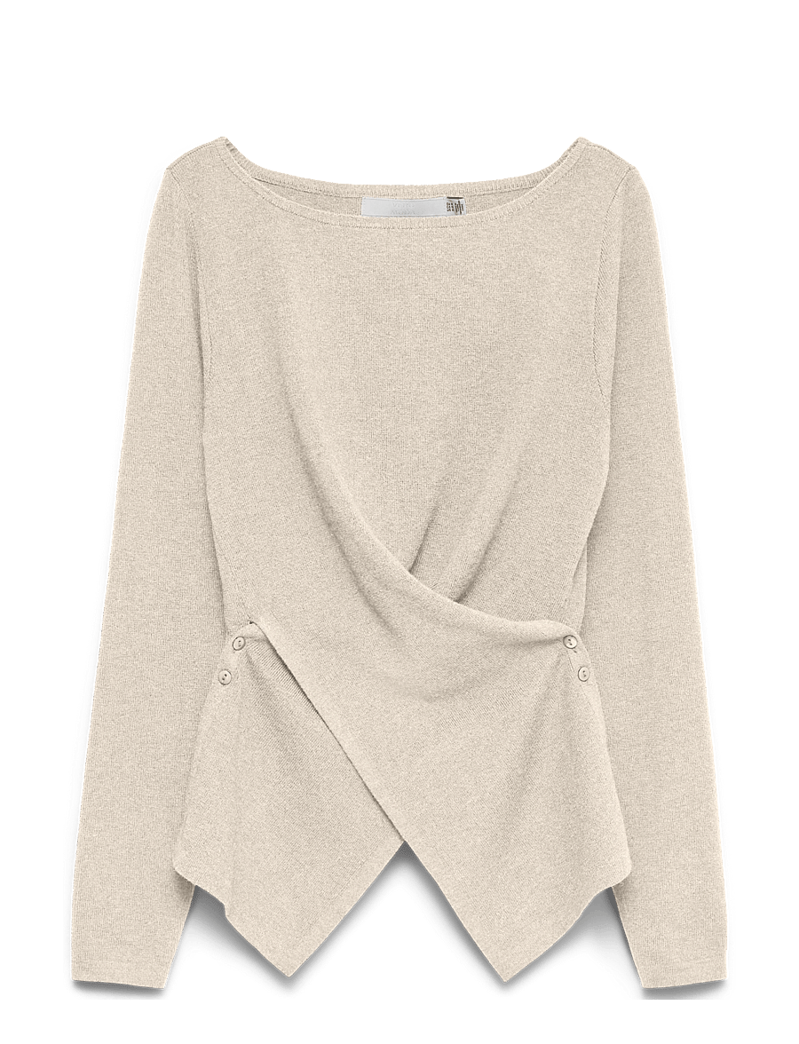 Vero Moda - VMSIENA LS BOATNECK WRAP PULLOVER PRM - stickade tröjor - birch - 0