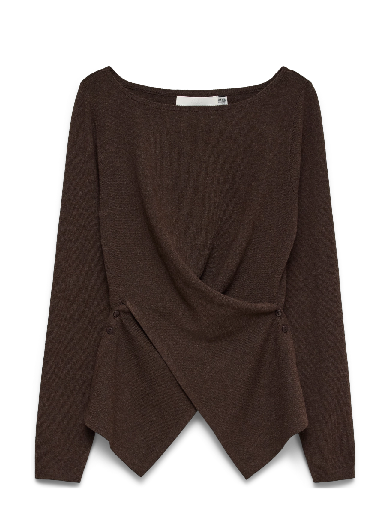 Vero Moda VMSIENA LS BOATNECK WRAP PULLOVER PRM - Stickade tröjor - CHOCOLATE TORTE / brown