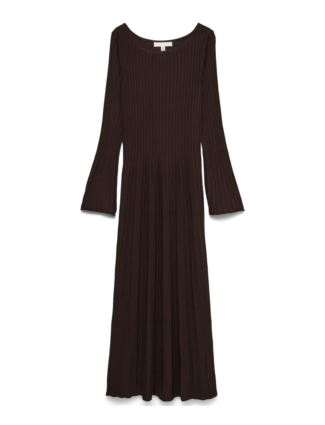 Vero Moda - VMALESSANDRIA LS BOATNECK ANKLE DRES PRM - strickkleider - chocolate torte - 1