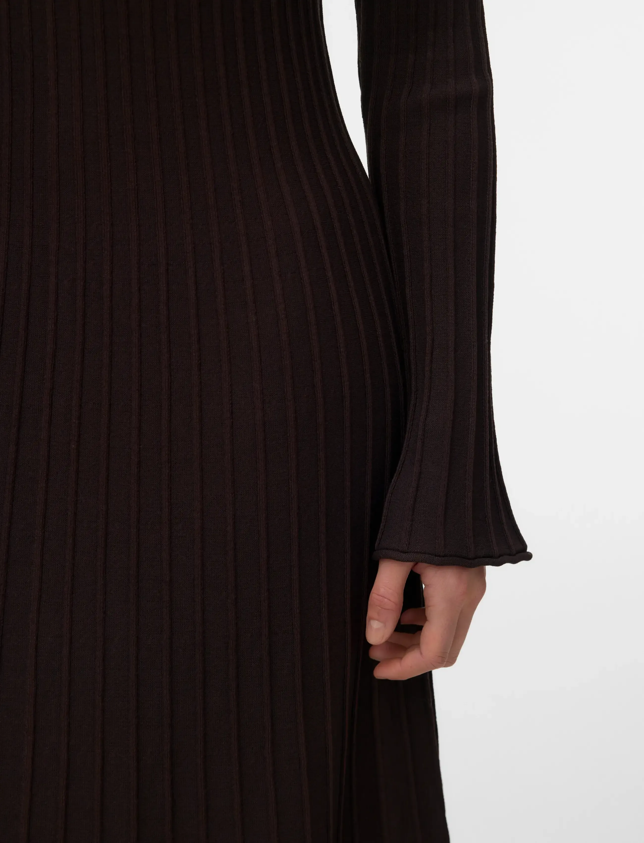 Vero Moda - VMALESSANDRIA LS BOATNECK ANKLE DRES PRM - strickkleider - chocolate torte - 4