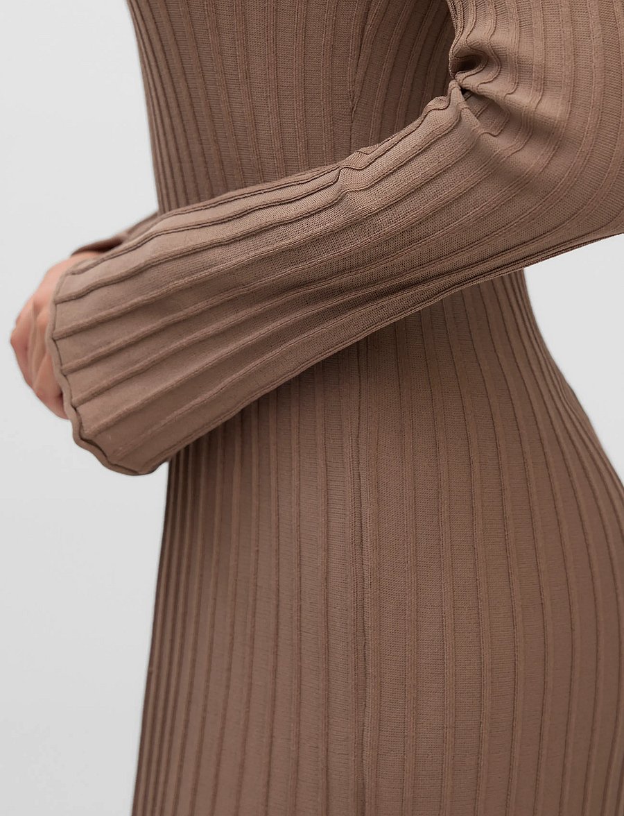 Vero Moda - VMALESSANDRIA LS BOATNECK ANKLE DRES PRM - strickkleider - fossil - 4