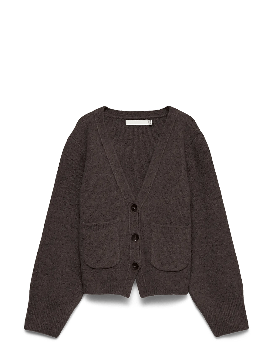 Vero Moda - VMPORTOFINO LS V-NECK CARDIGAN PRM - chocolate torte - 0