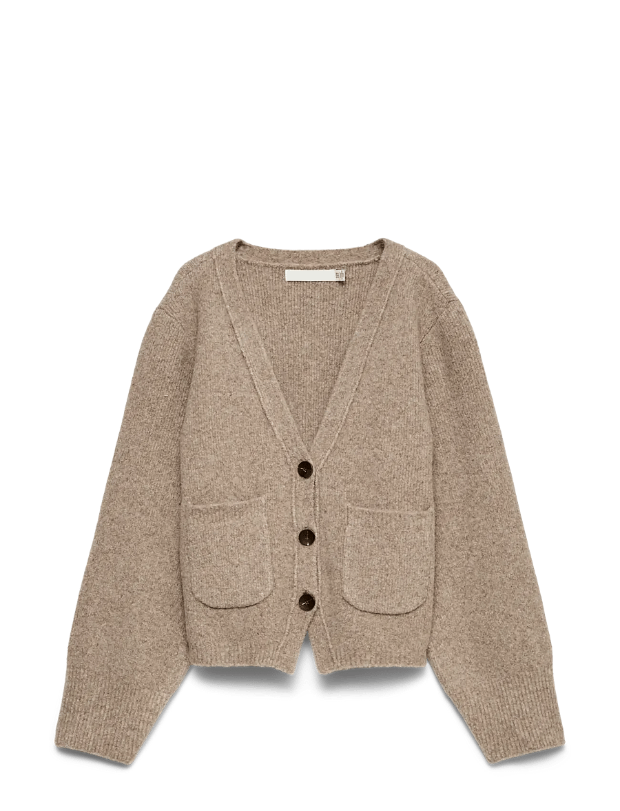 Vero Moda - VMPORTOFINO LS V-NECK CARDIGAN PRM - wool jackets - fossil - 1