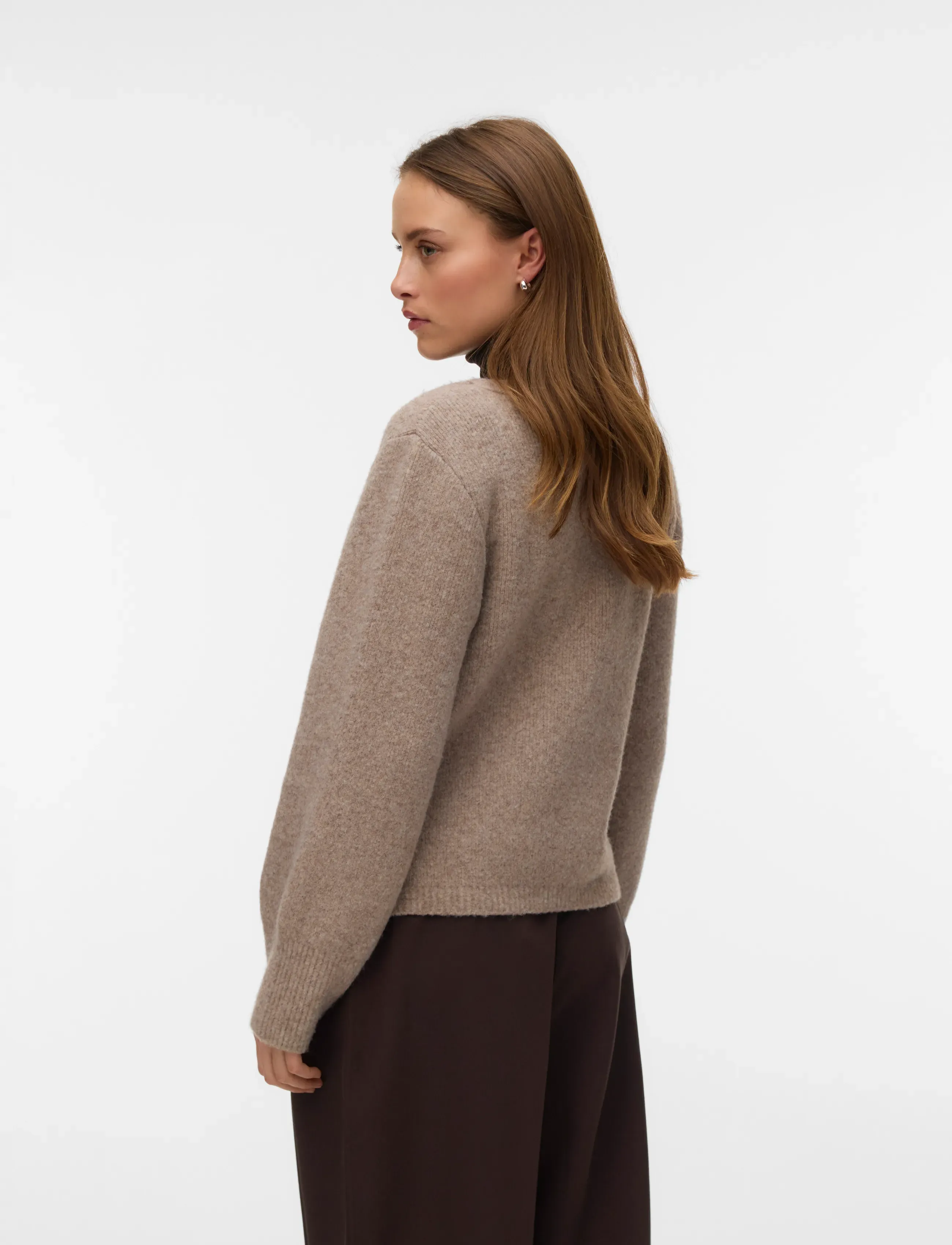 Vero Moda - VMPORTOFINO LS V-NECK CARDIGAN PRM - wool jackets - fossil - 2