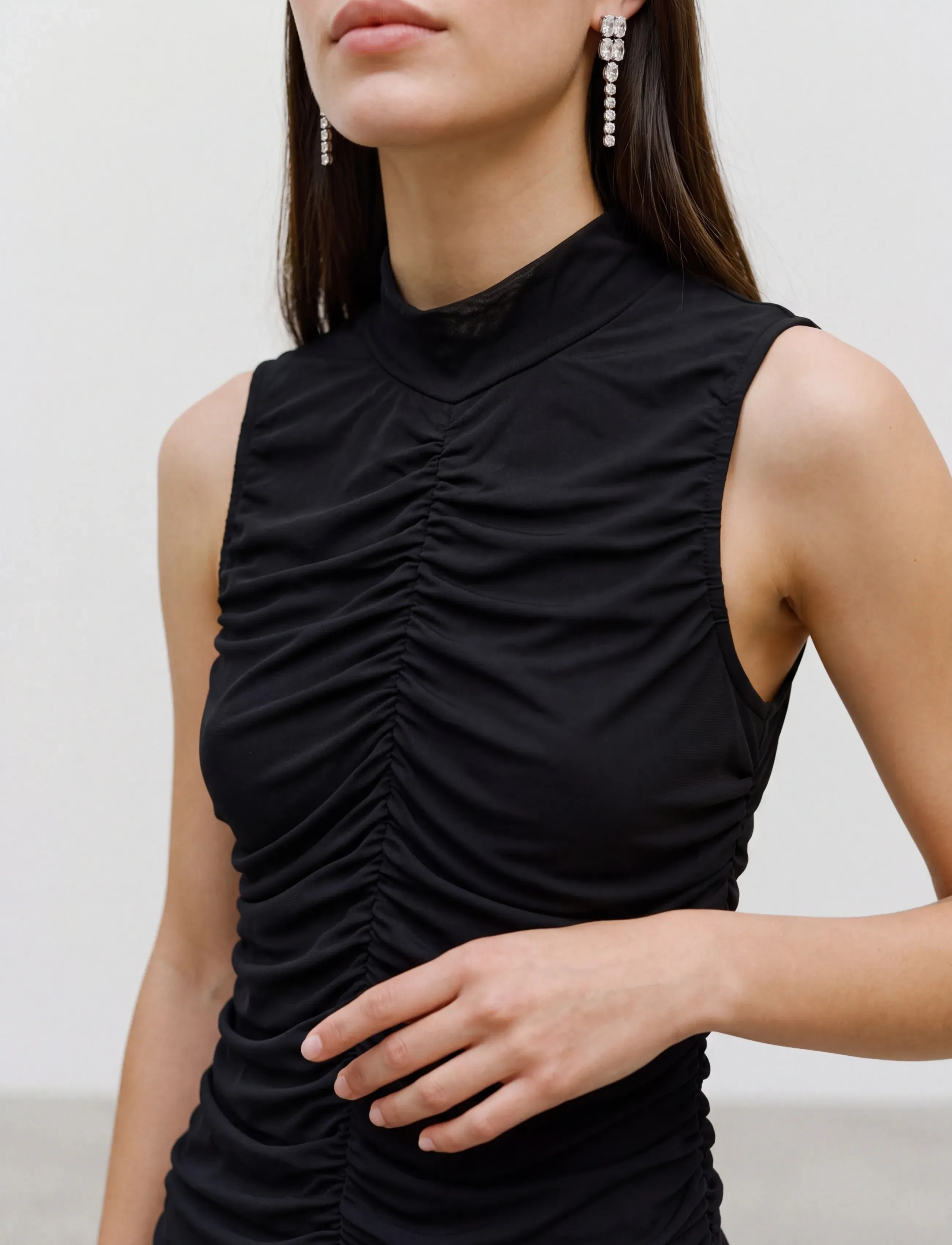 Vero Moda - AWERICA SL HIGH NECK ANKLE DRESS - party dresses - black - 5