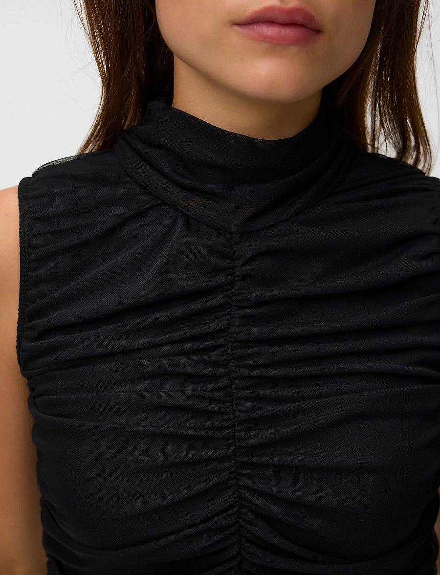 Vero Moda - AWERICA SL HIGH NECK TOP - varrukateta topid - black - 5