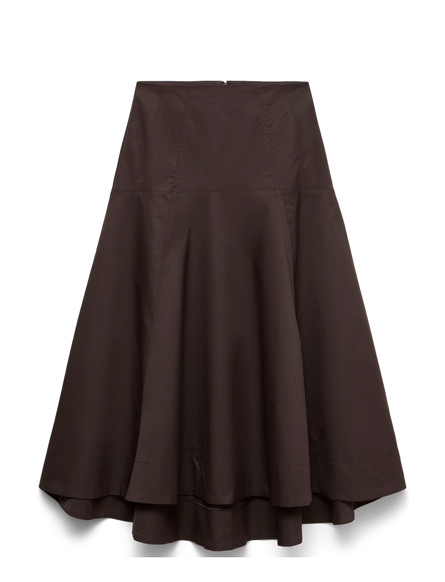 Vero Moda - VMVIGGA HW HIGH LOW SKIRT PRM - midi-röcke - chocolate torte - 0