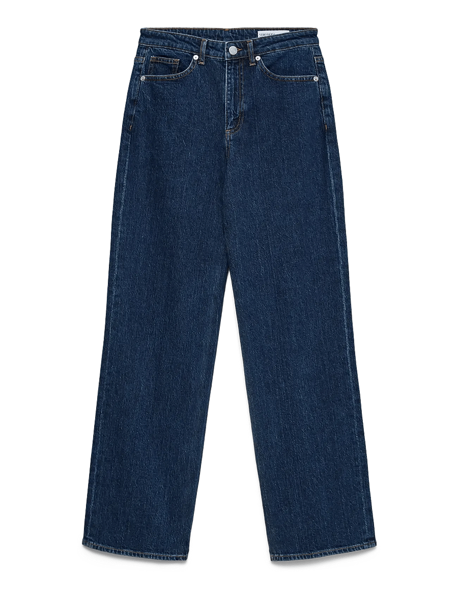 Vero Moda - VMTESSA HR WIDE JEANS RA3131 GA NOOS - brede jeans - dark blue denim - 0