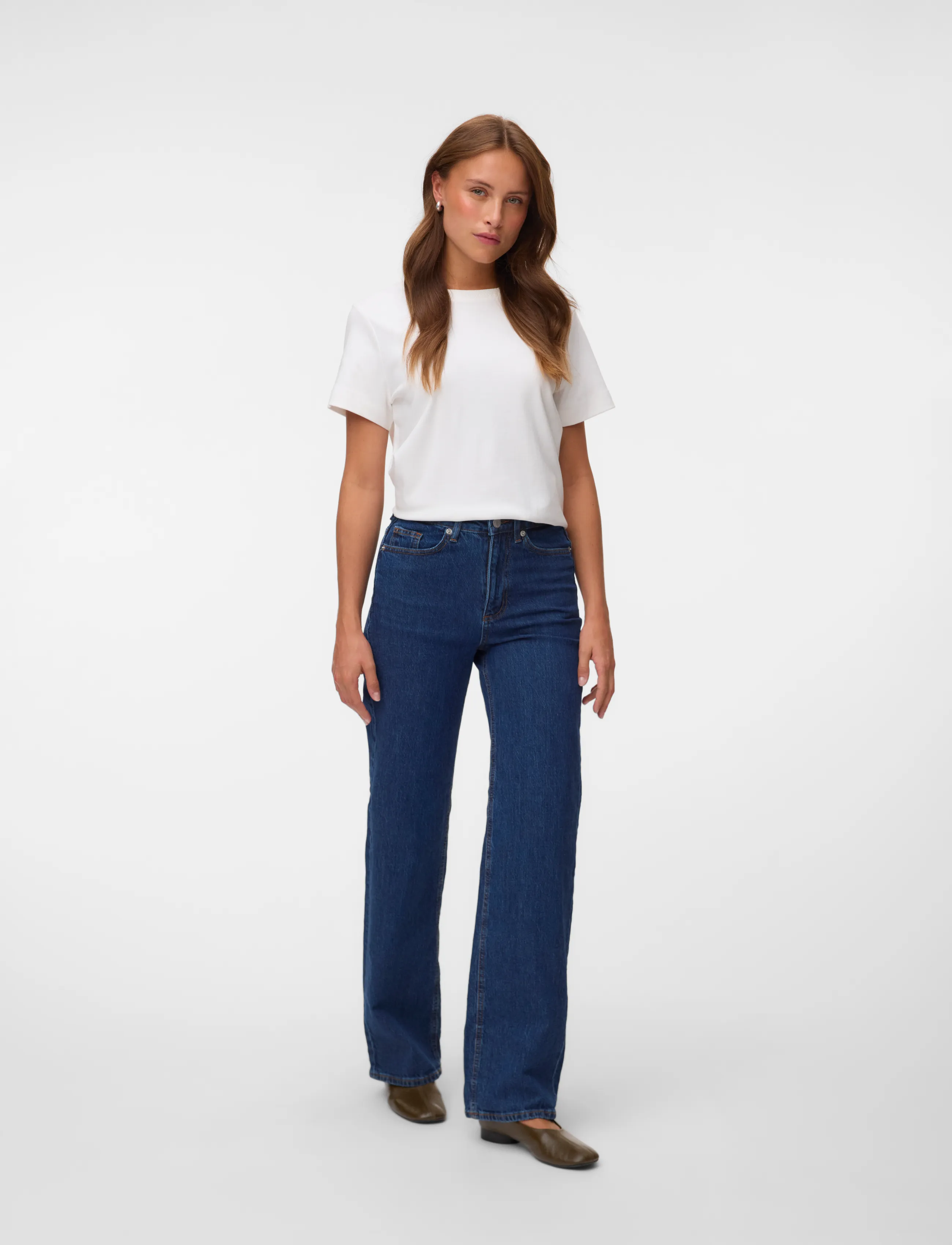 Vero Moda VMTESSA HR WIDE JEANS RA3131 GA NOOS - Jeansmode - DARK BLUE DENIM / navy