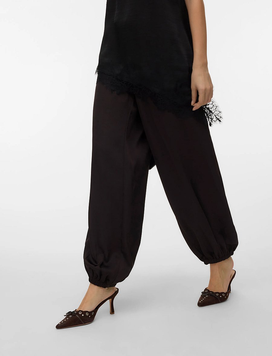 Vero Moda - VMMIRO MW BALLOON PANT WVN - barrel-bukser - chocolate torte - 4
