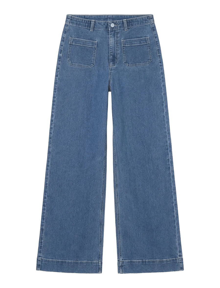 Vero Moda - VMKAYLA HR WIDE POCKET J BLUE MIX NOOS - brede jeans - medium blue denim - 1