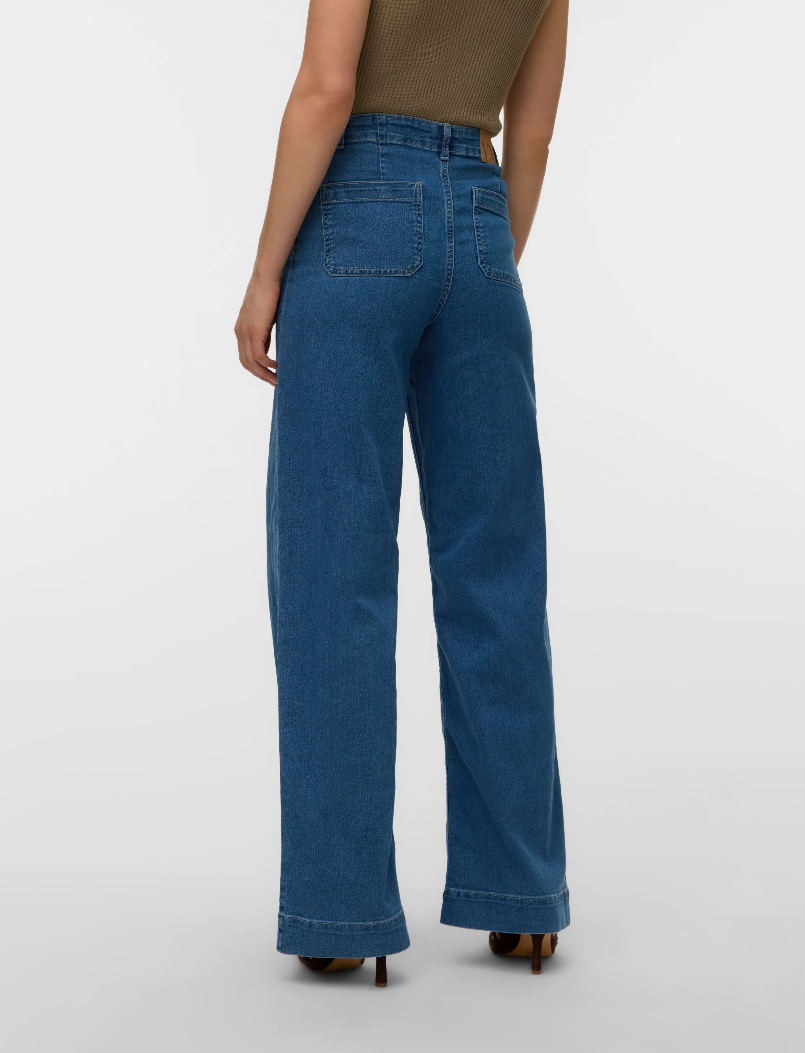 Vero Moda - VMKAYLA HR WIDE POCKET J BLUE MIX NOOS - brede jeans - medium blue denim - 3