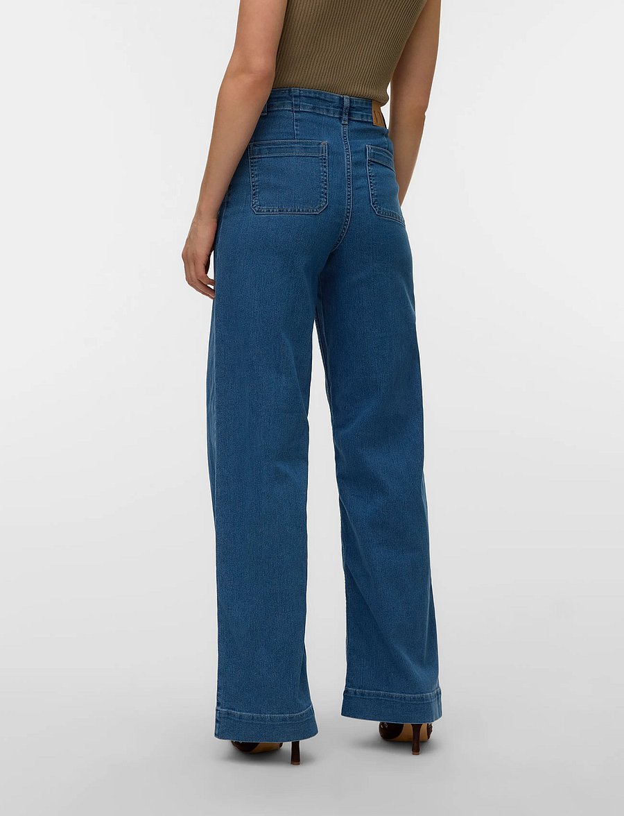 Vero Moda - VMKAYLA HR WIDE POCKET J BLUE MIX NOOS - brede jeans - medium blue denim - 3