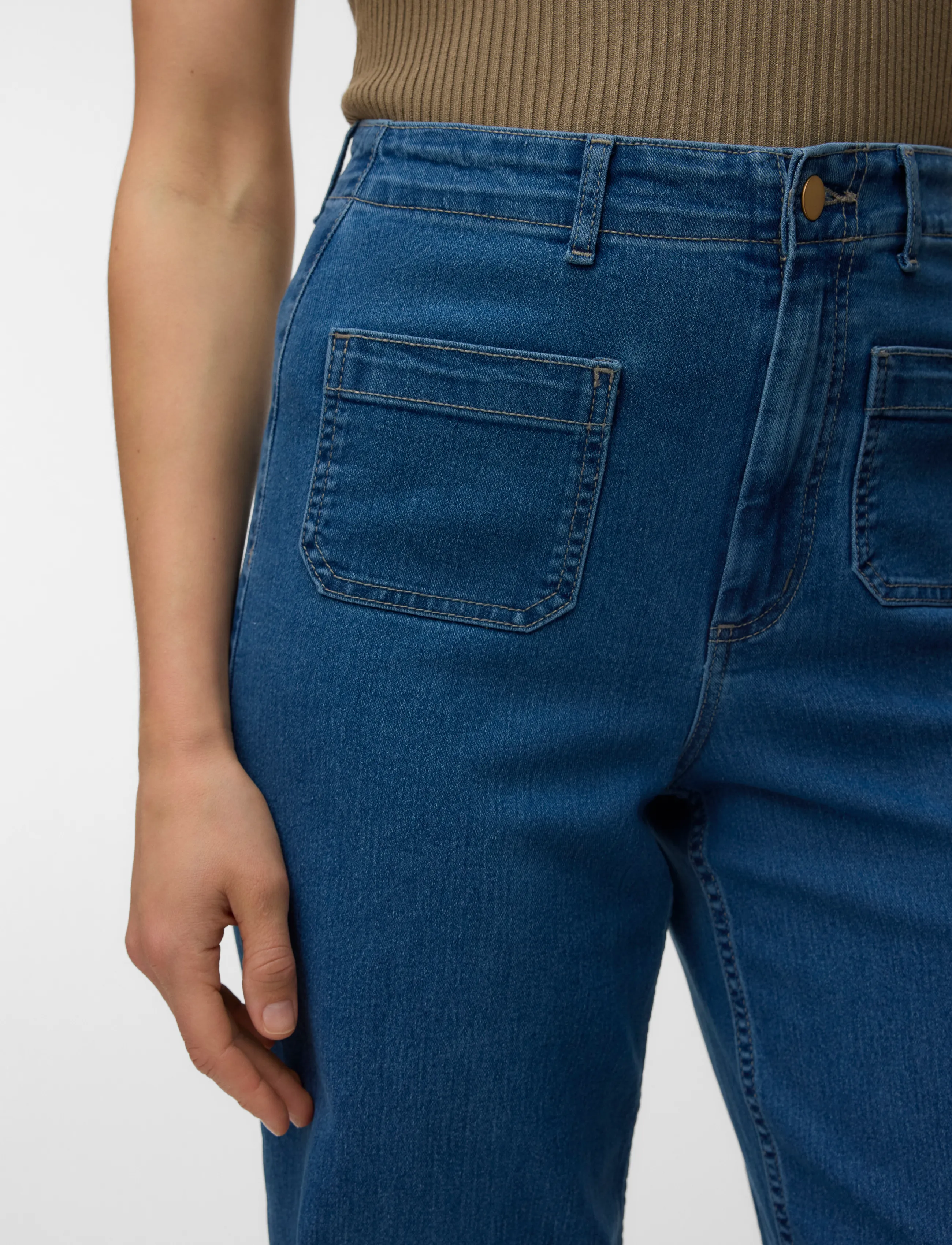 Vero Moda - VMKAYLA HR WIDE POCKET J BLUE MIX NOOS - brede jeans - medium blue denim - 5