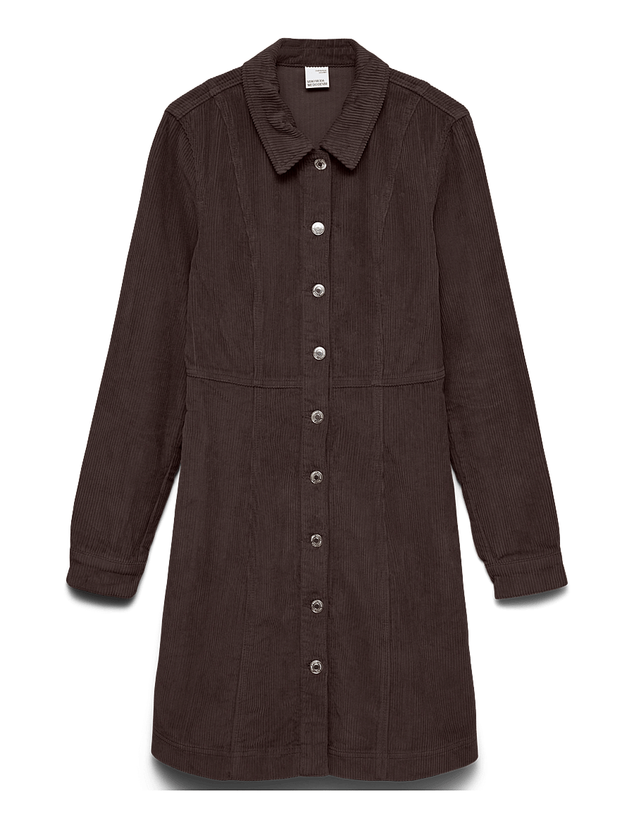 Vero Moda - VMDAISY LS SHORT CORD DRESS NOOS - hemdkleider - chocolate torte - 1